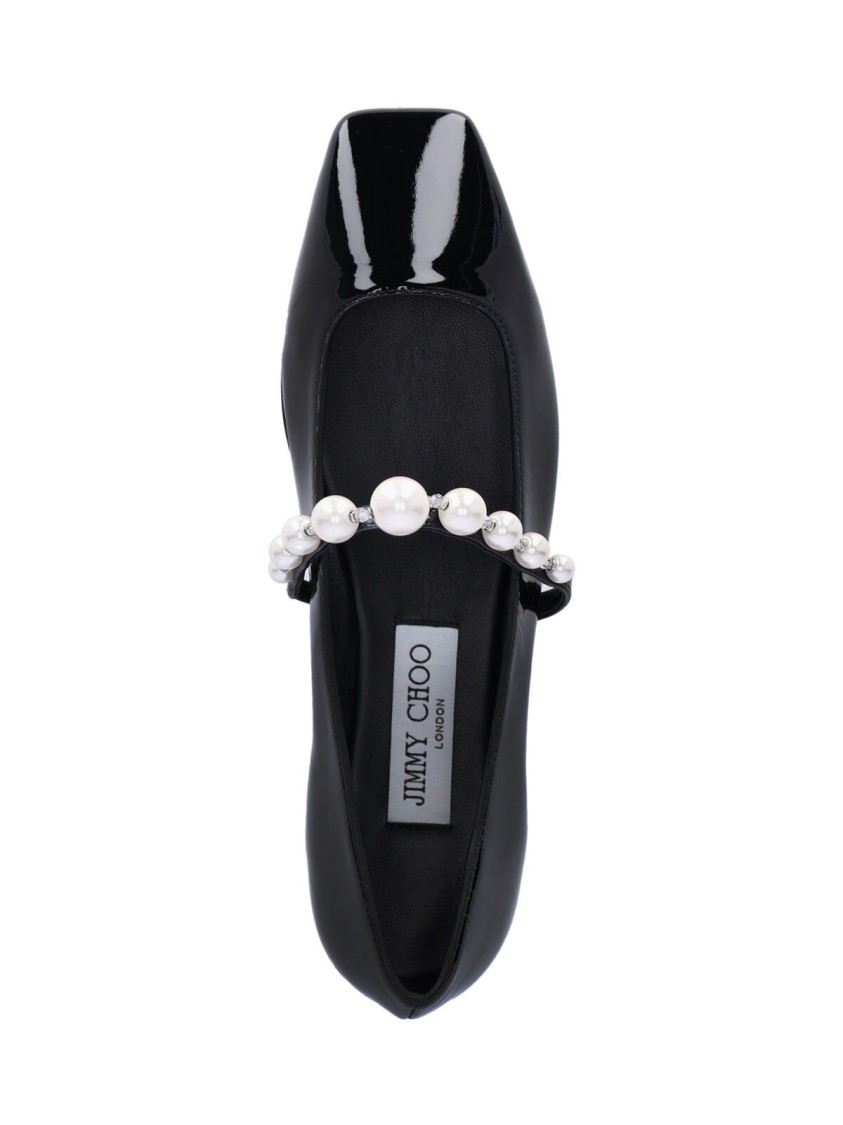Jimmy Choo Pearl Square Toe Patent Ballerina Shoes