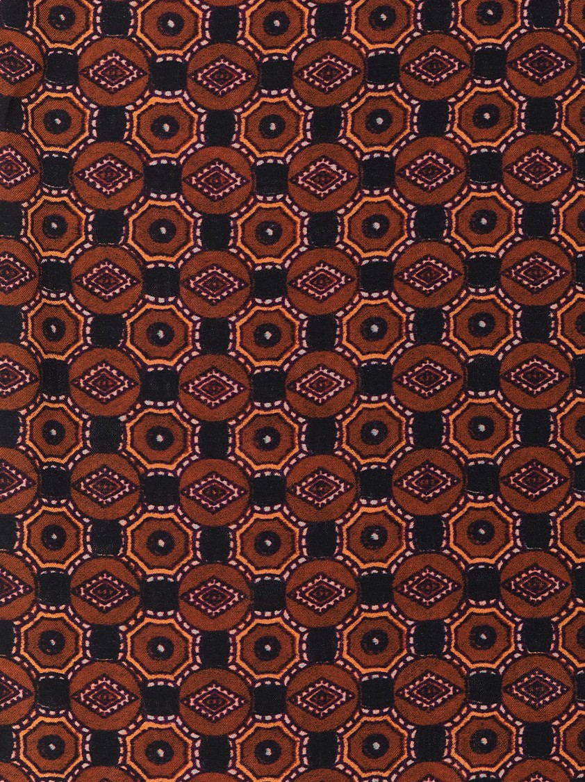 Dries Van Noten Geometric Pattern Silk Scarf With Refined Edges In Multi