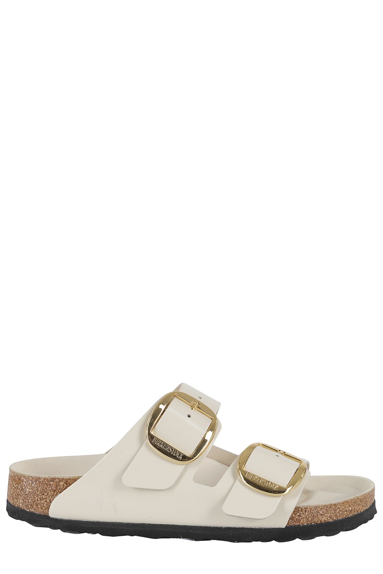 Birkenstock Arizona Big Buckle Leather Slides With Buckle In Neutrals