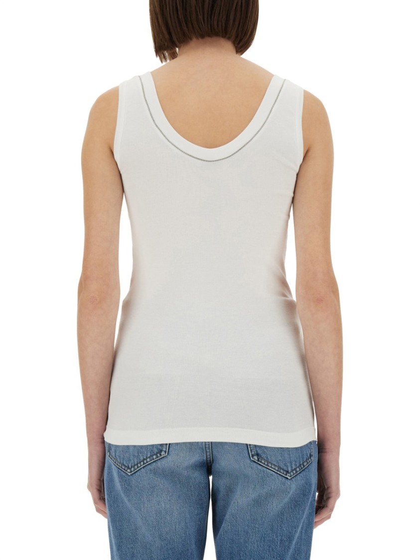 Brunello Cucinelli Tops In Cot In White