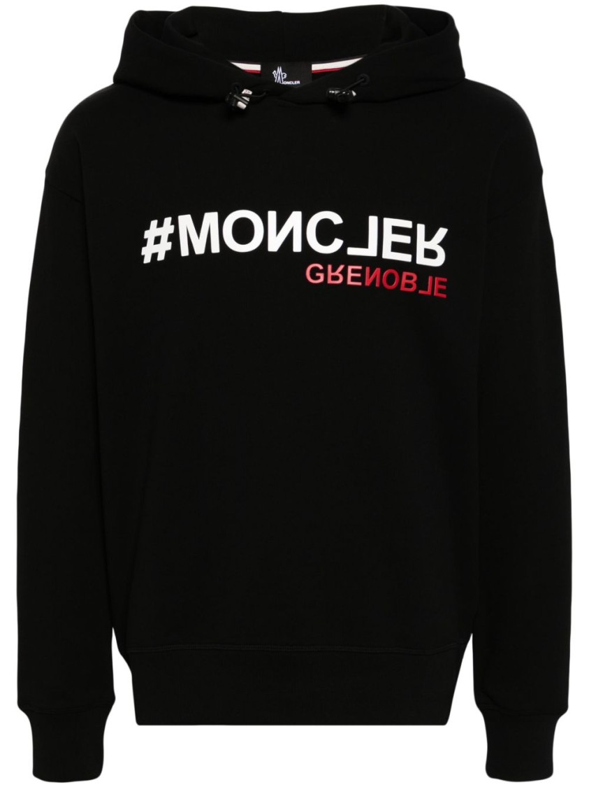 パーカー・フーディ Moncler Grenoble Graphic Print Black Hooded Sweatshirt Moncler Grenoble Graphic Print Black Hooded Sweatshirt