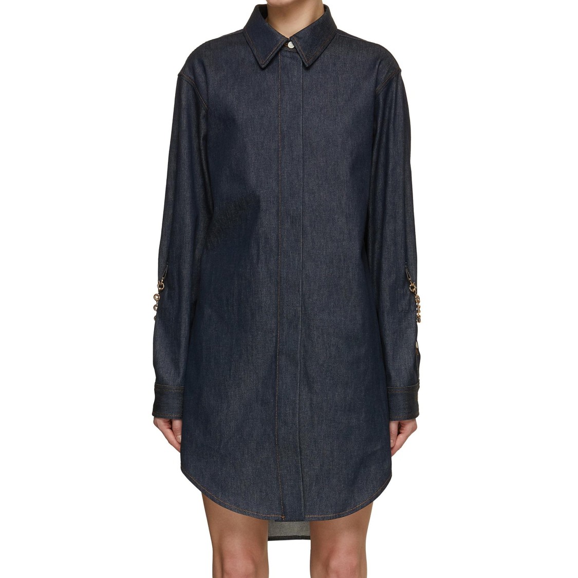 LOEWE LOEWE DENIM CHAIN SHIRT DRESS
