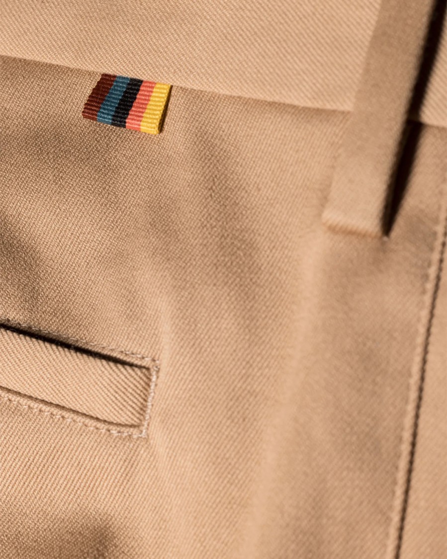 Paul Smith Tailored Beige Chinos With Turn-up Hems In Neutral