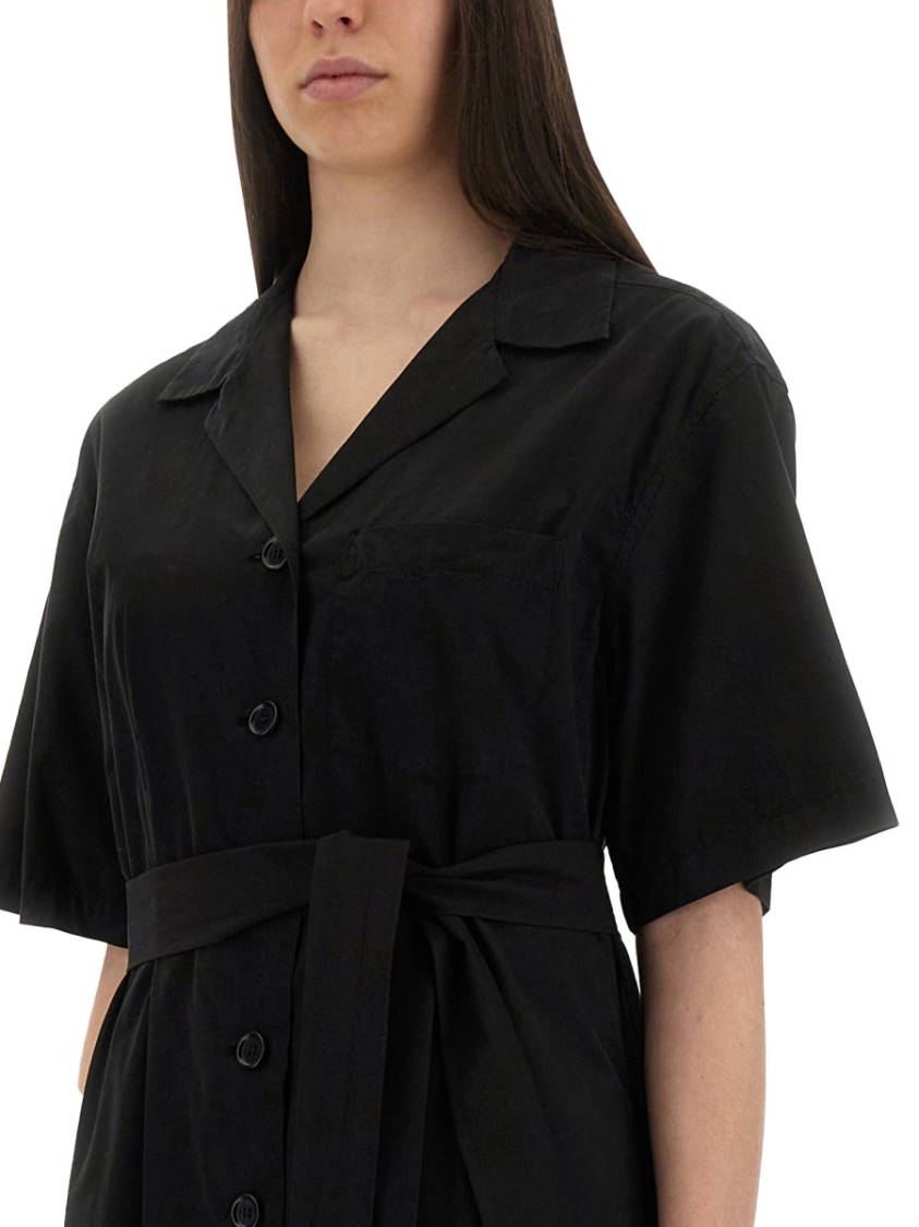 ASPESI ASPESI BUTTON-DOWN MIDI DRESS WITH BELTED WAIST