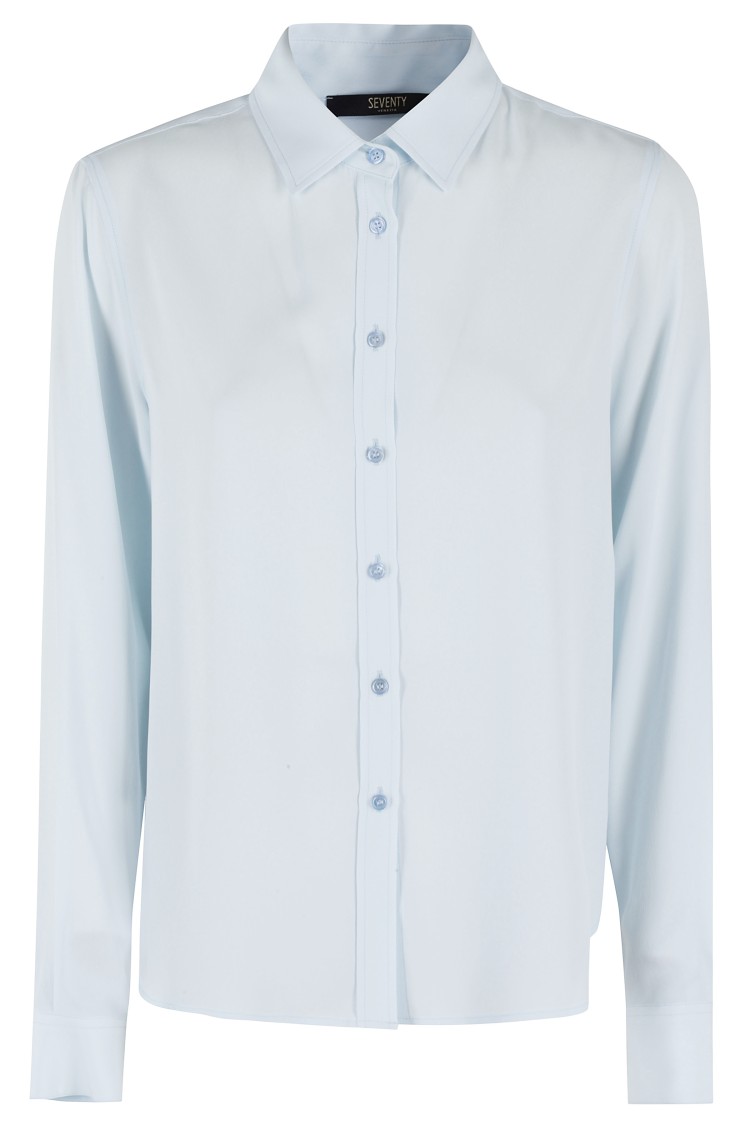 Seventy Plain Crepe Shirt With Silk Mix In White