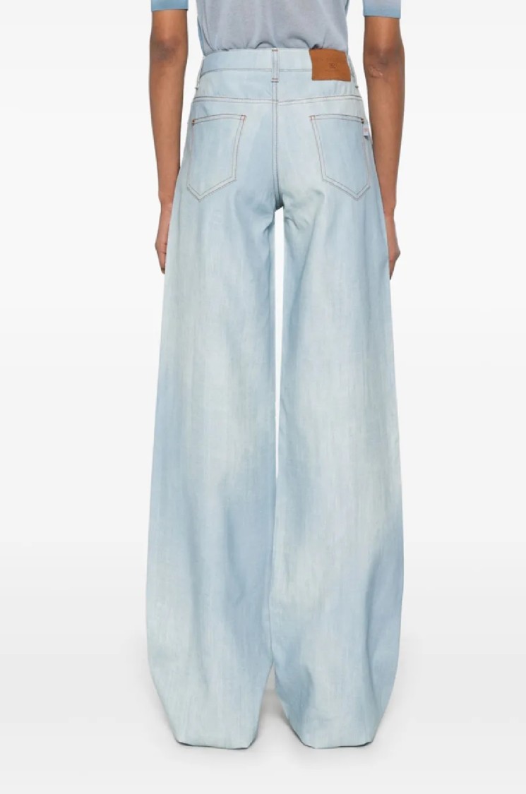 Ermanno Scervino High-waist Wide-leg Denim Jeans In Blue
