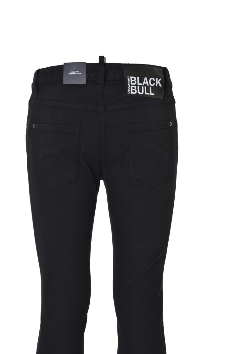 Dsquared2 Low-rise Cropped Skinny Trousers In Black