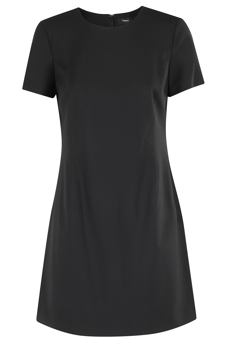 Theory Jatinn Traceable Wool Dress In Black