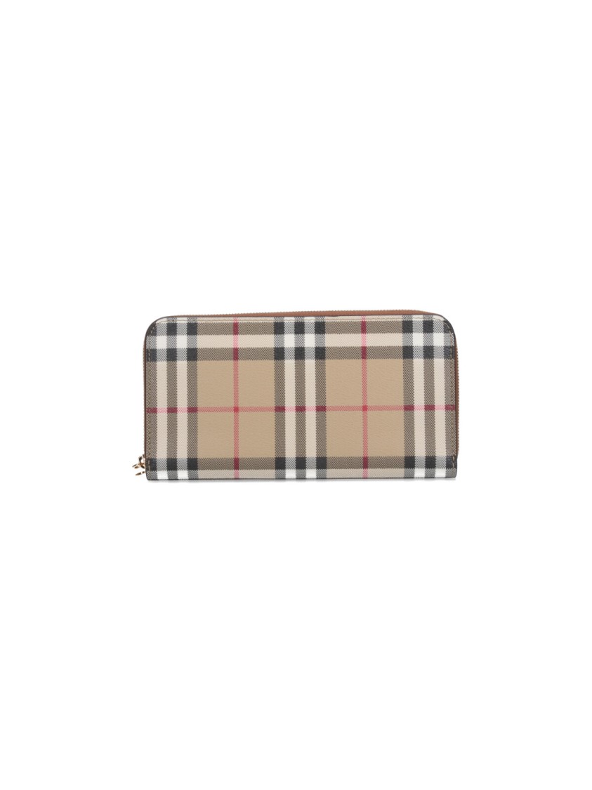 Burberry "check" Zip Wallet – Beige In Neutrals