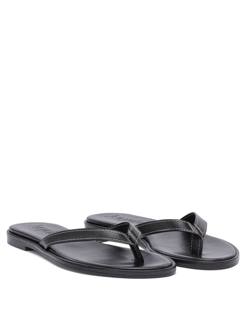 Aeyde Aeydē Black Sandals With Soft Nappa And Cow Leather Construction In Gray