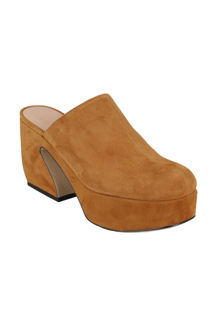 Si Rossi Tan Suede Mules In Brown