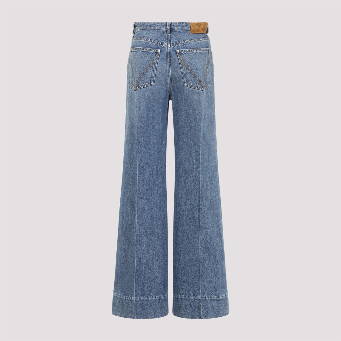 Bottega Veneta Wide Leg Flared Denim Jeans In Blue