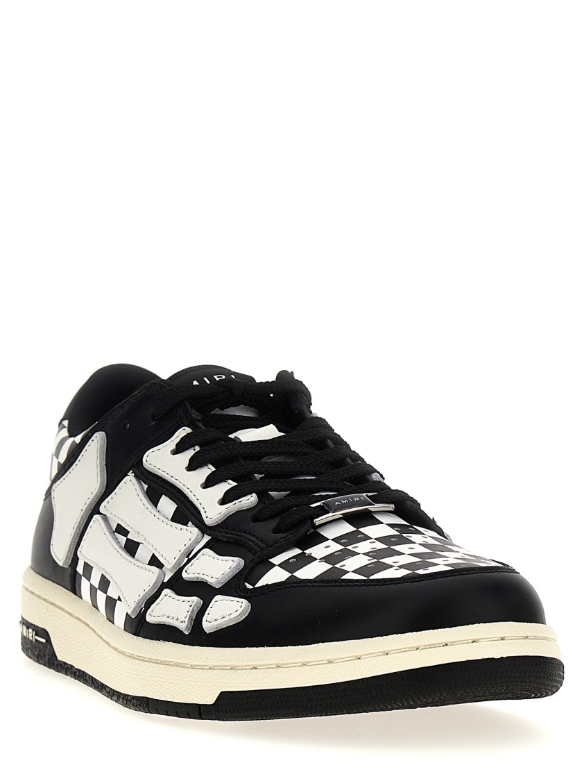 Amiri Checkered Skel Top Low Sneakers In Black