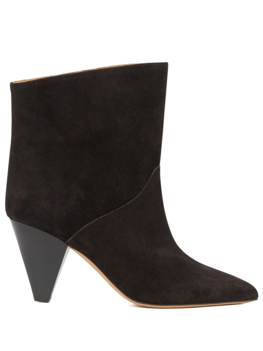 Isabel Marant Pointed Toe Black Ankle Boots In Black