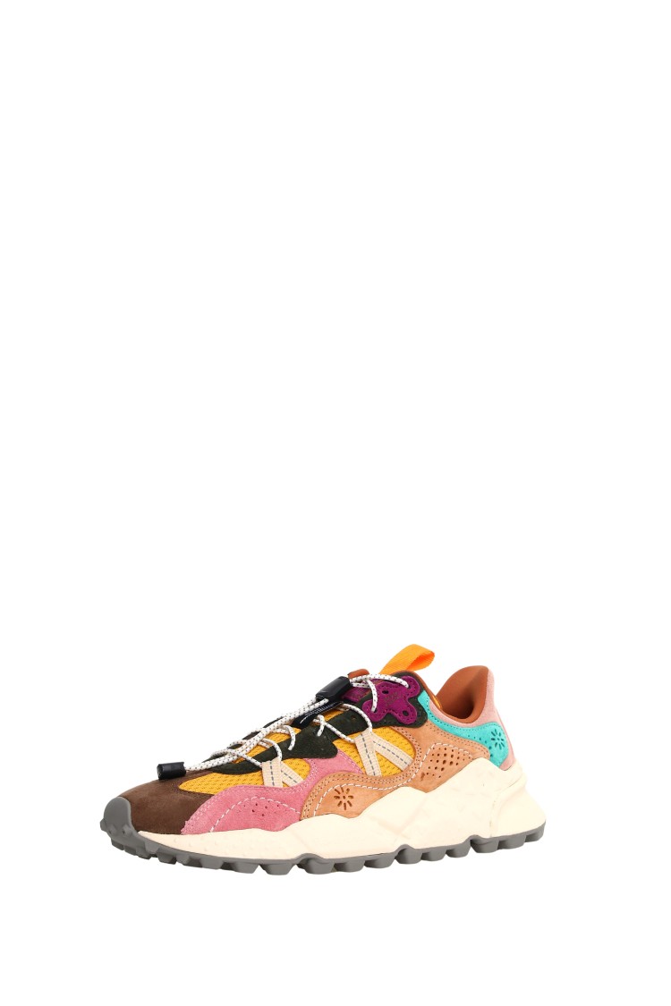 Flower Mountain Dynamic Technical Fabric Sneakers With Multicolored Accents