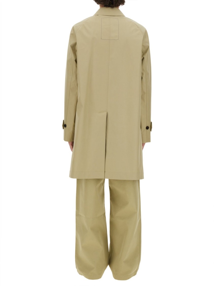 Burberry Cotton Trench Coat With Oversized Sleeves And In Neutrals