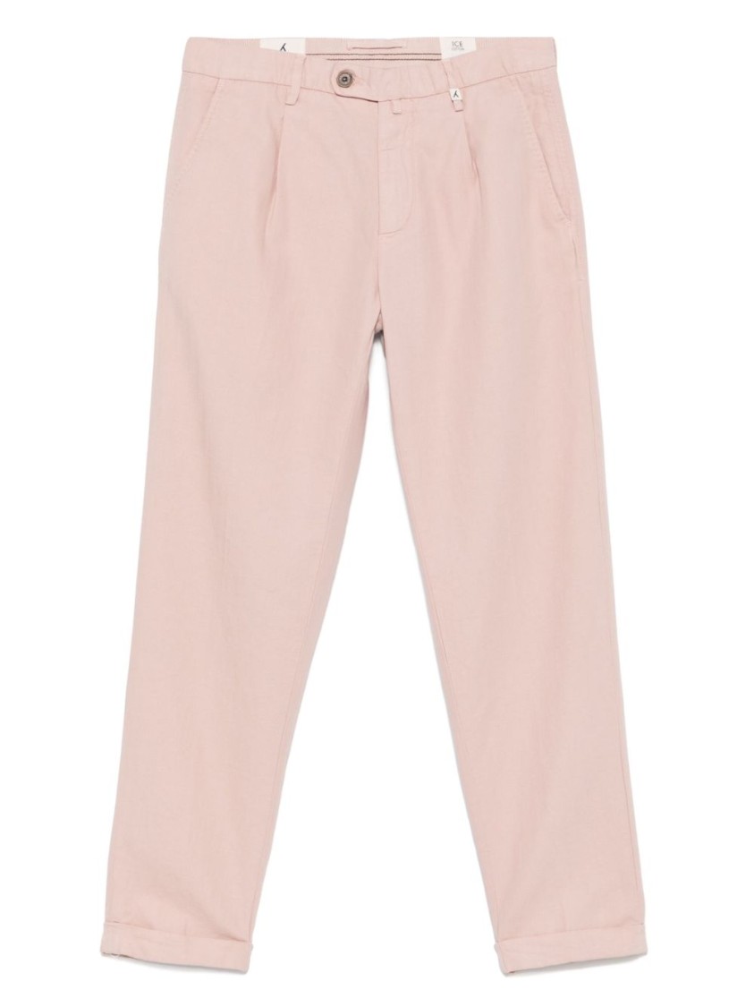 Myths Soft Cotton-linen Trousers With Tapered Fit