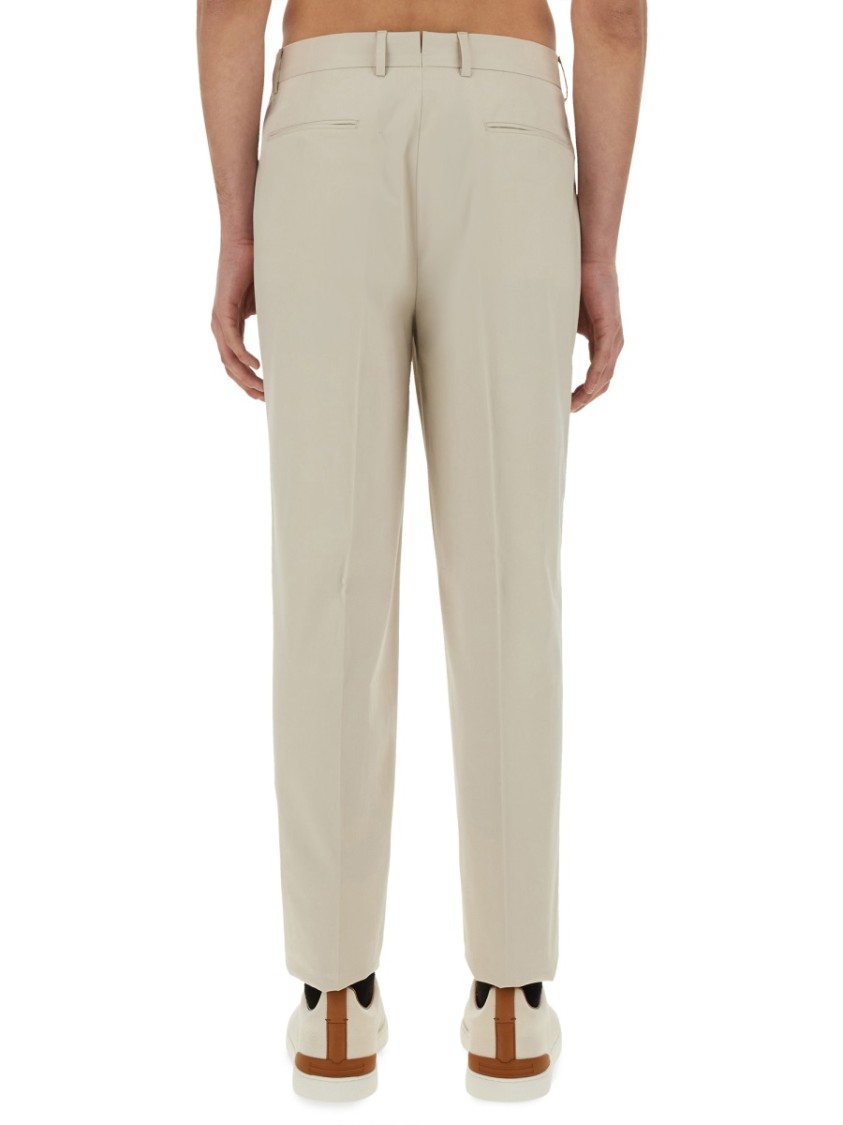 Shop Zegna Tailored Pants With Front Pleat In Neutrals