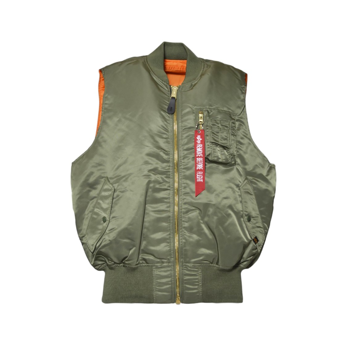 ALPHA INDUSTRIES ALPHA INDUSTRIES NYLON GILET WITH BOMBER DESIGN AND VIBRANT LINING