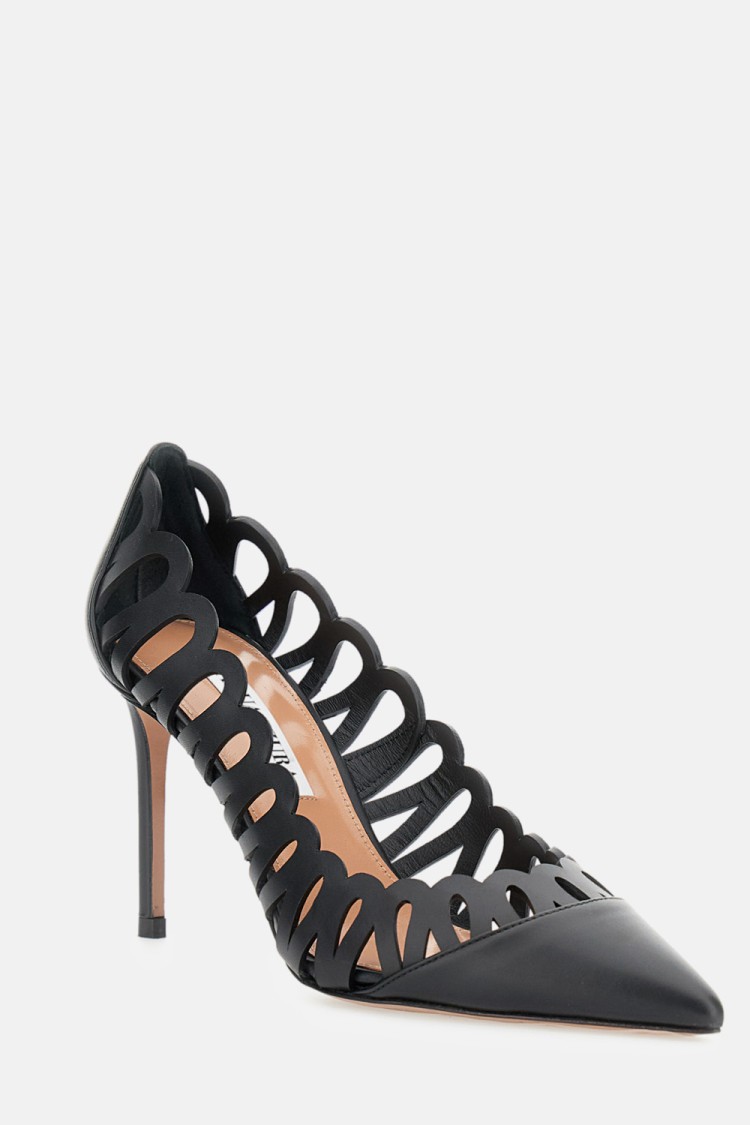 Aquazzura Peep Pump 85 In Black