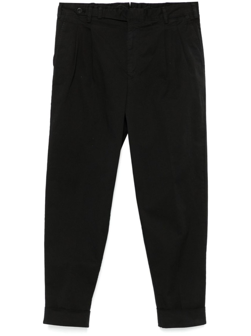 Pt Torino Tailored Black Trousers With Classic Pleat In Black