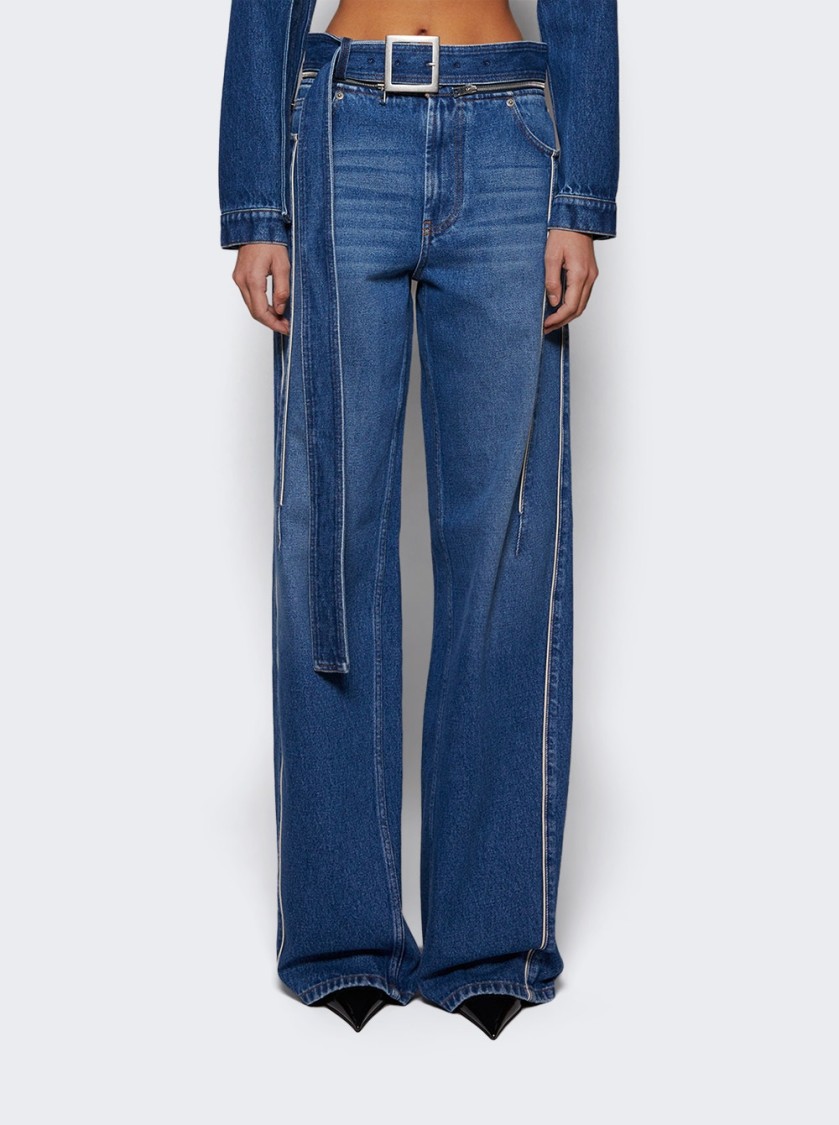 JEAN PAUL GAULTIER JEAN PAUL GAULTIER BELTED DENIM JEANS VINTAGE BLUE