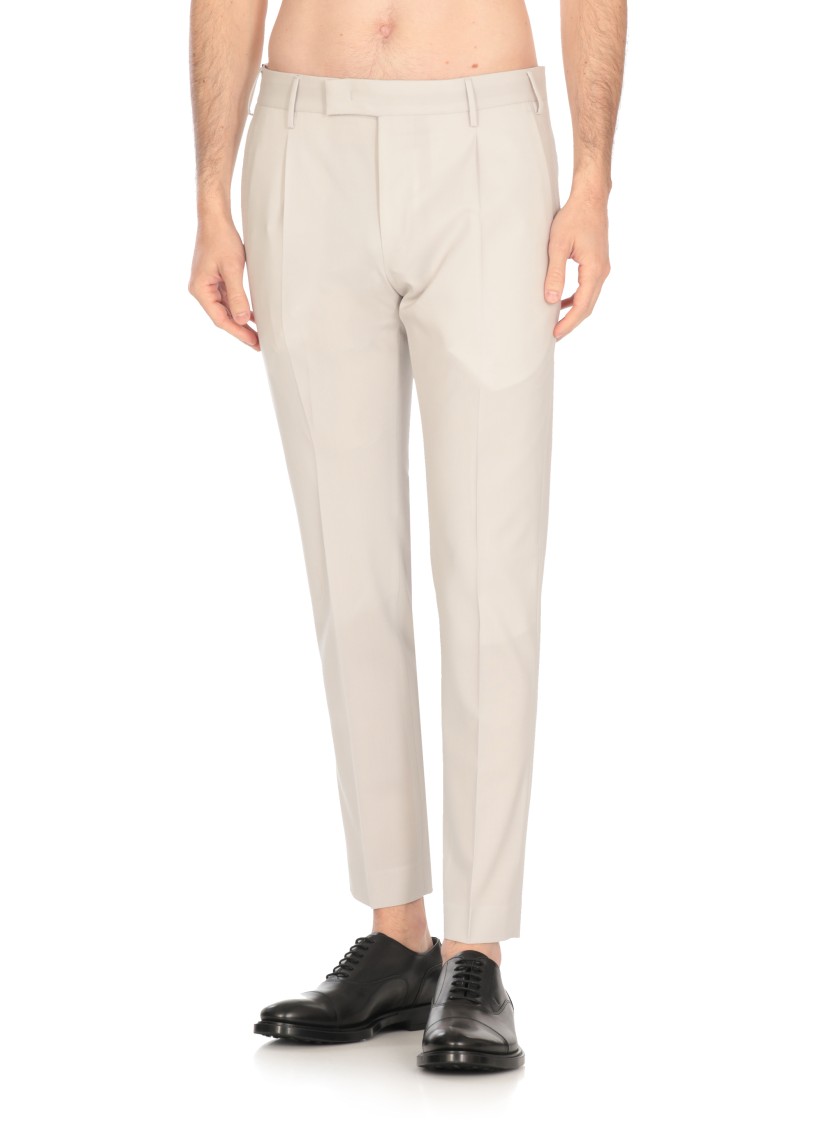 Pt Torino Pleat-detail Trousers In Neutrals