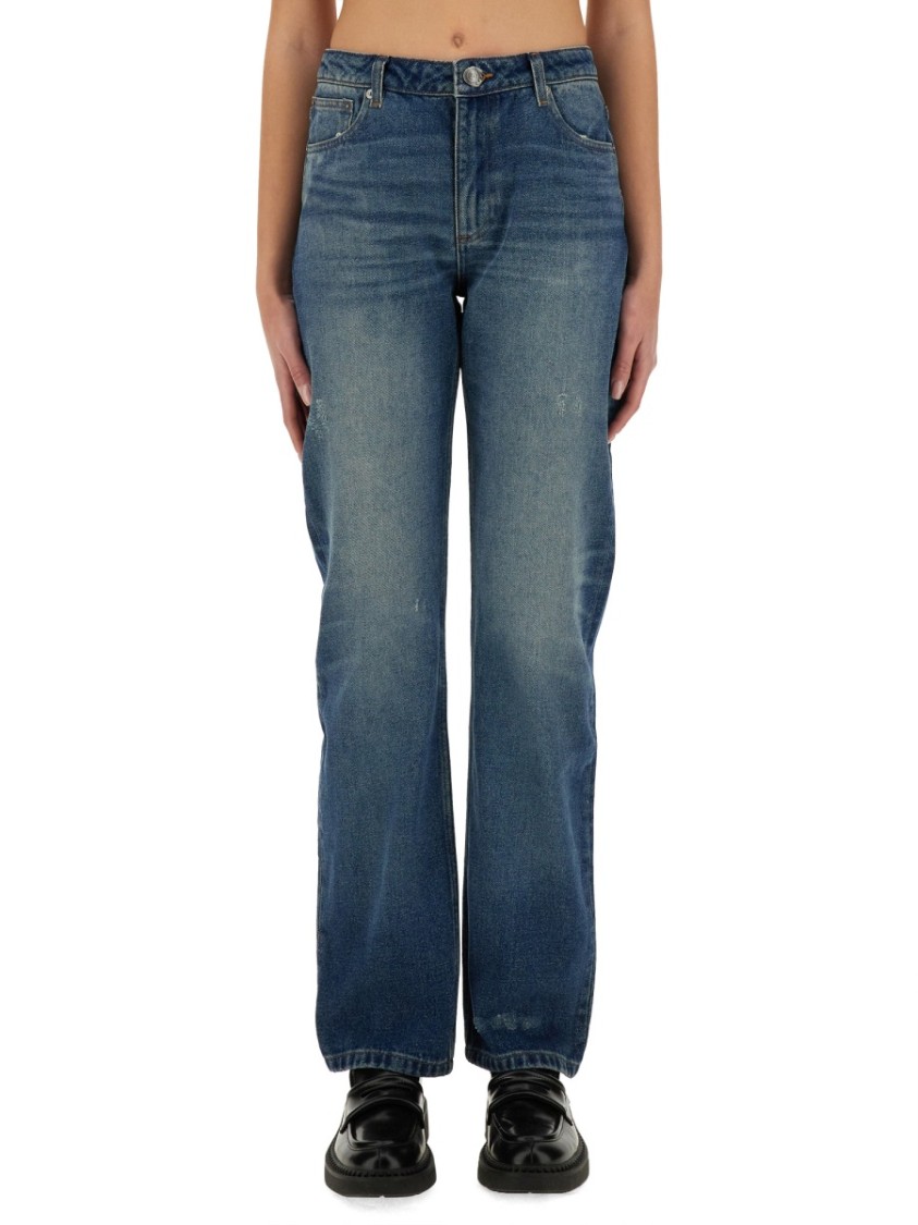 Apc Elisabeth Straight Jeans In Blue