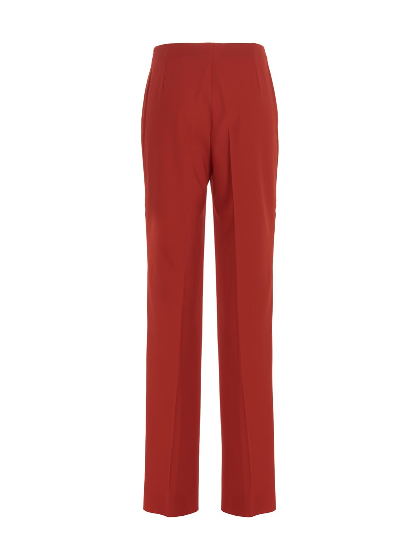 Ferragamo Straight Pants With Pleat In Burgundy