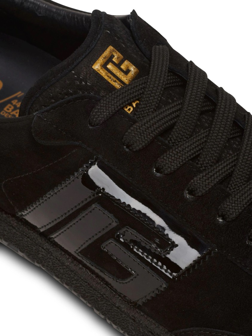 Balmain Low Top Lace Up Sneaker In Black