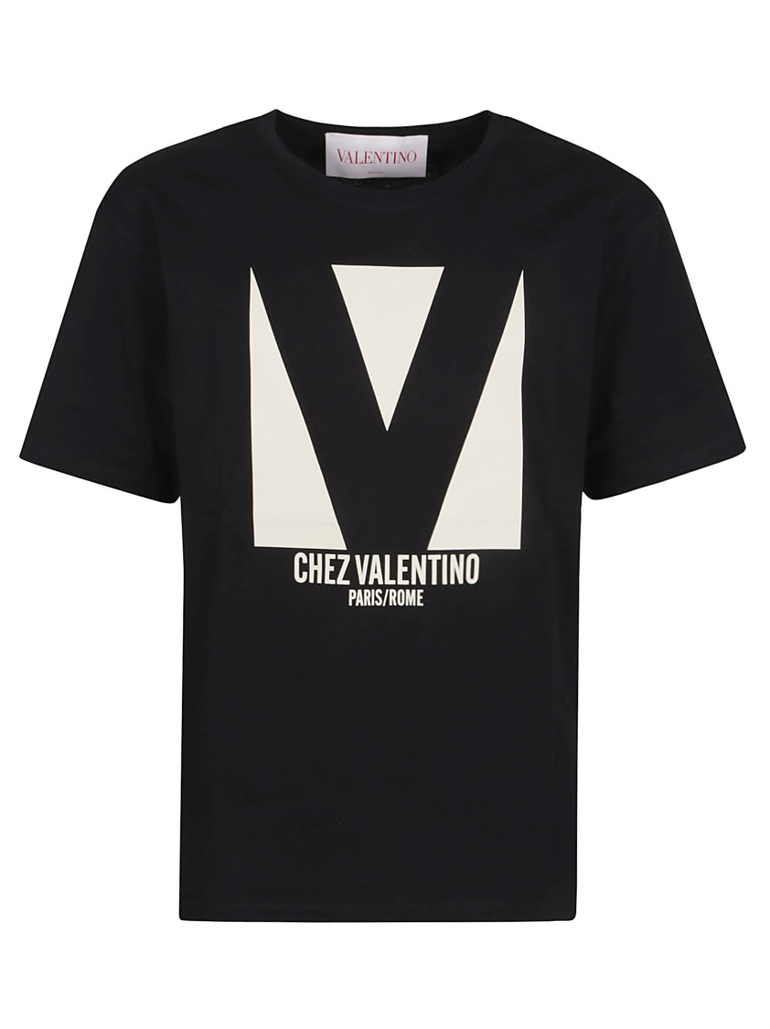 Valentino Crew Neck Short Sleeves T-shirts In Black