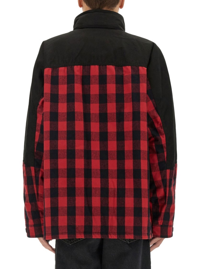 Shop Junya Watanabe Checkered Cotton Jacket In Black