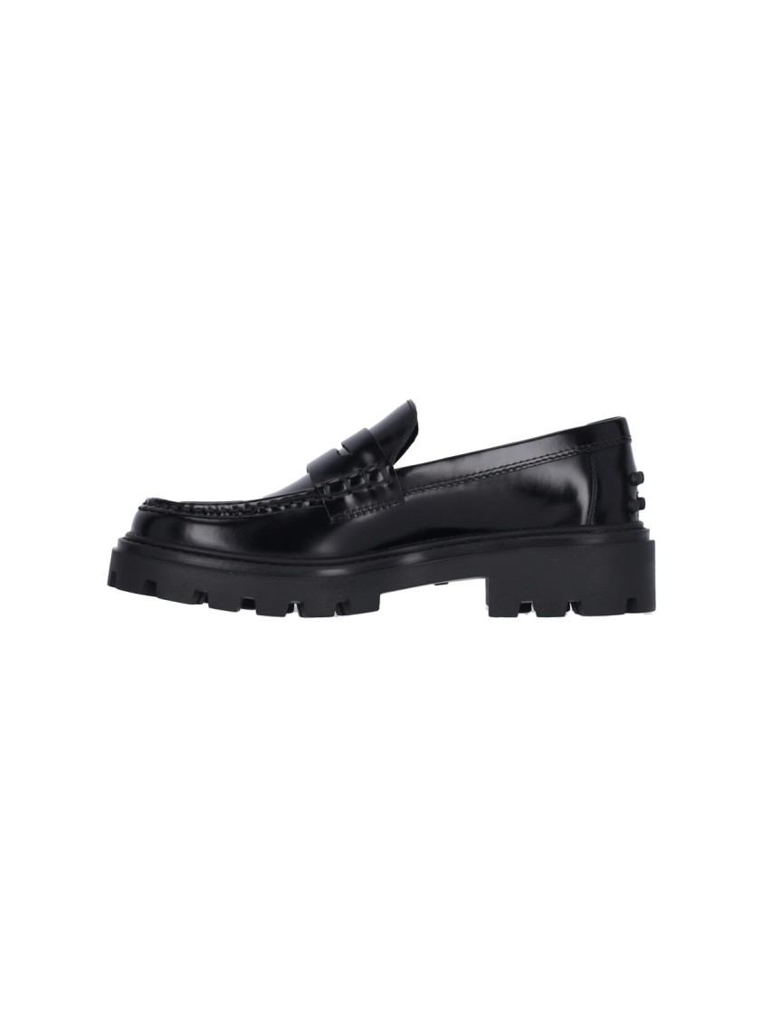 Tod's Leather Moccasins – Black In Black