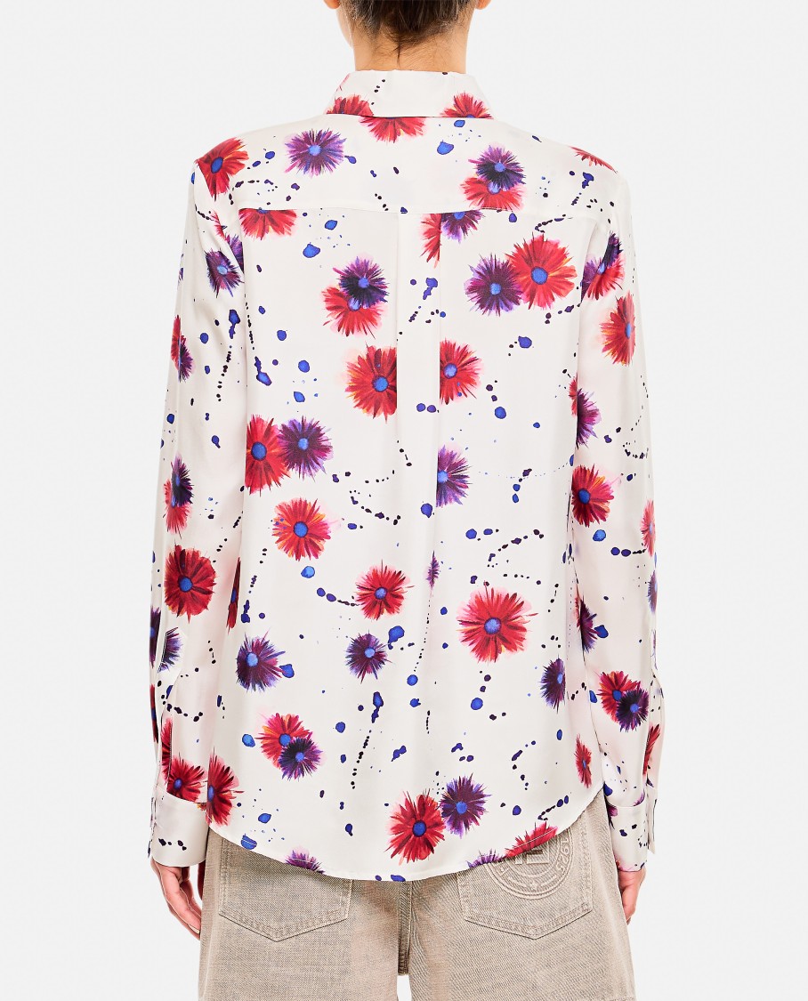 Gabriela Hearst Floral-print Front Button Blouse With Classic Collar