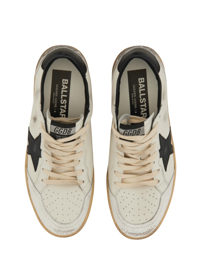Golden Goose Ballstar Nappa Upper Leather Star And Heel Crack Toe And Spur In Brown