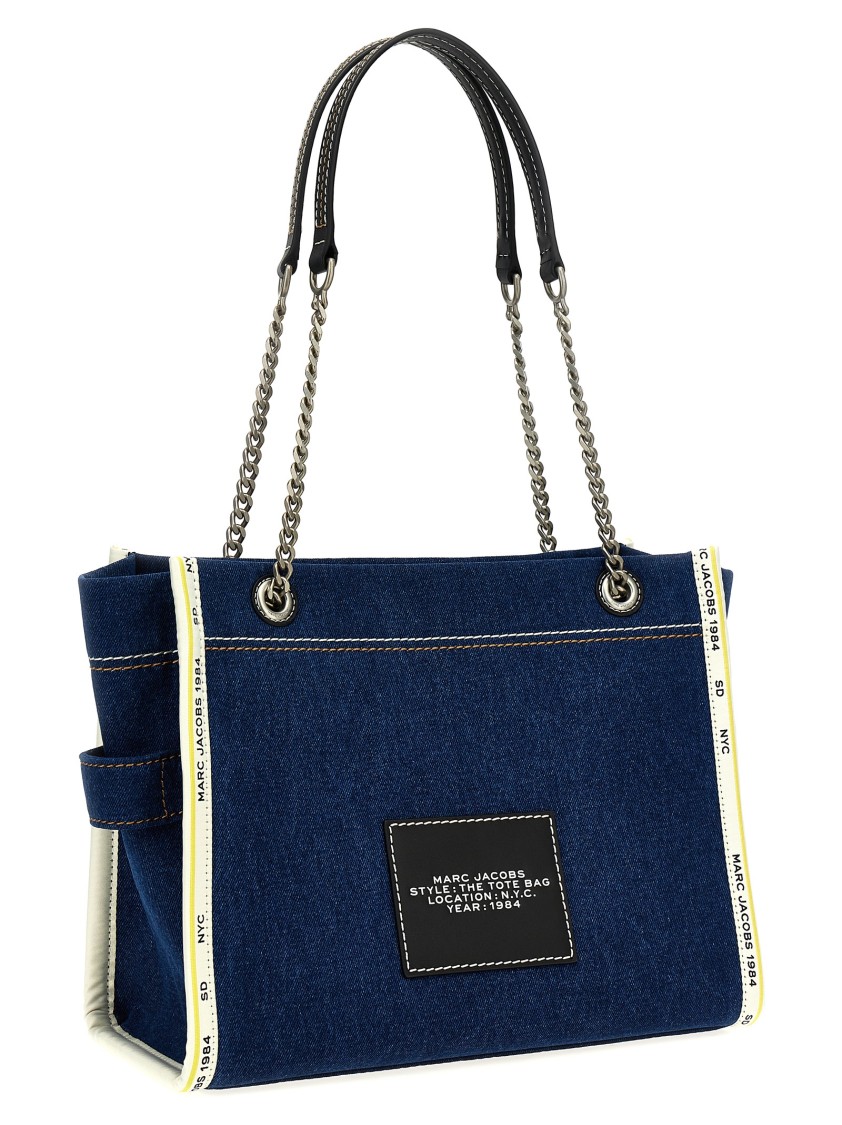 Marc Jacobs 'the Denim Chain Medium Tote' Shoulder Bag In Blue