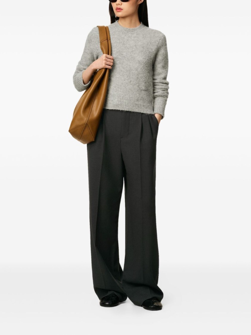 Ami Alexandre Mattiussi Wide-leg High-rise Trousers With Front Pleats In Black