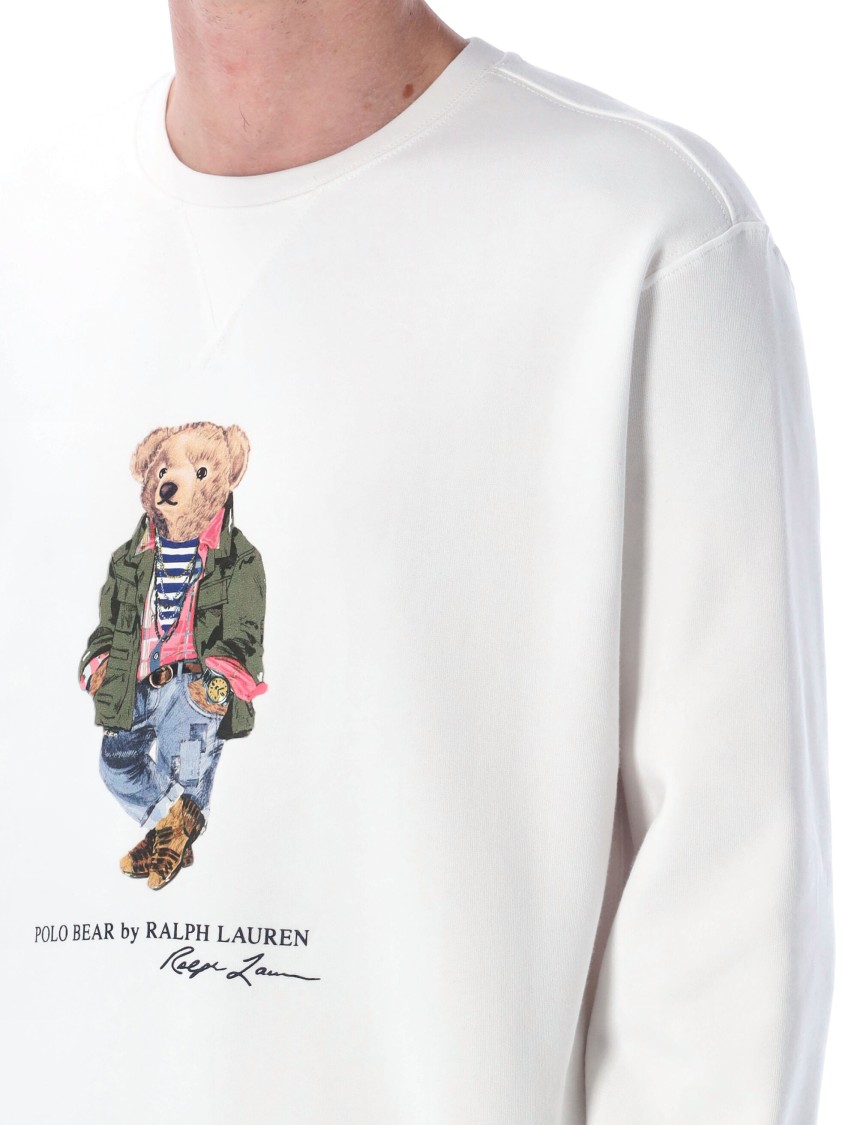 Polo Ralph Lauren White Polo Bear Graphic Sweatshirt In White