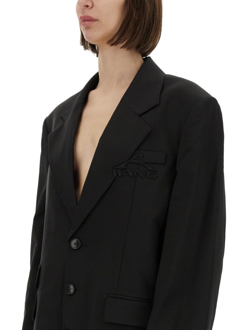 Alexander Wang Oversized Blazer With Logo In Black | ModeSens