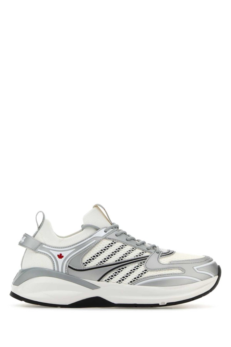 Dsquared2 Multicolor Fabric, Mesh And Rubber Dash Sneakers In Gray