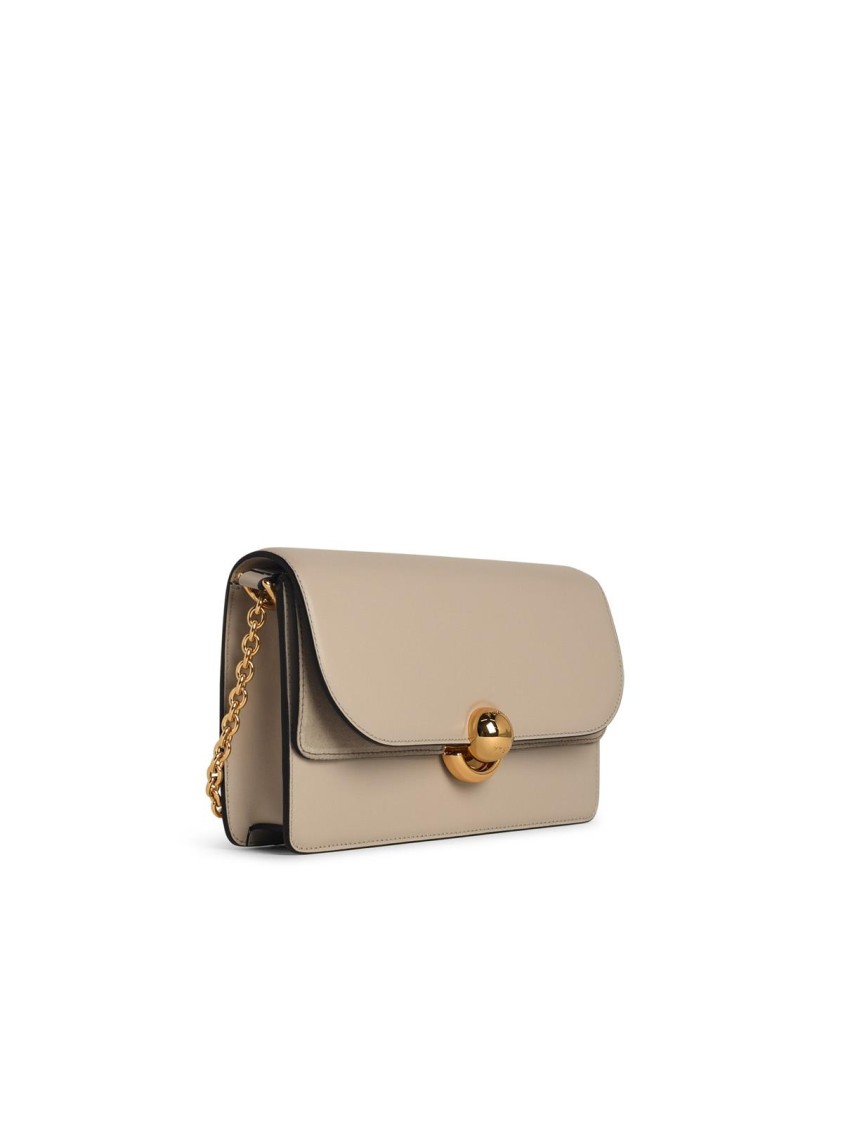 Shop Furla Ivory Leather Shoulder Strap In Neutrals