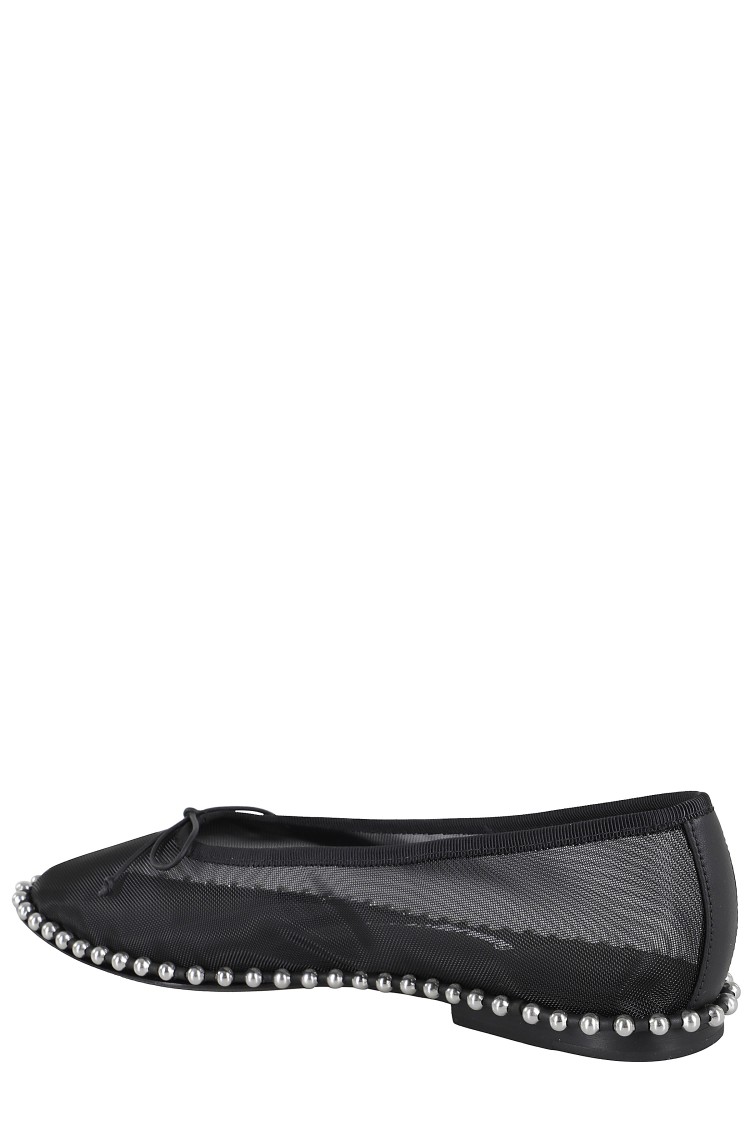 Alexander Wang Lina Studded Mesh Ballet Flats In Black