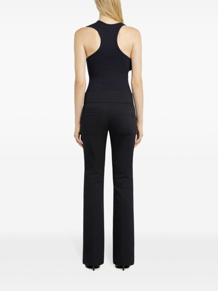 Shop Courrèges Black Fitted Ribbed Tank Top