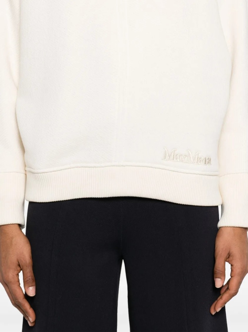 Max Mara Long-sleeved Wool Cashmere Sweater In Neutrals