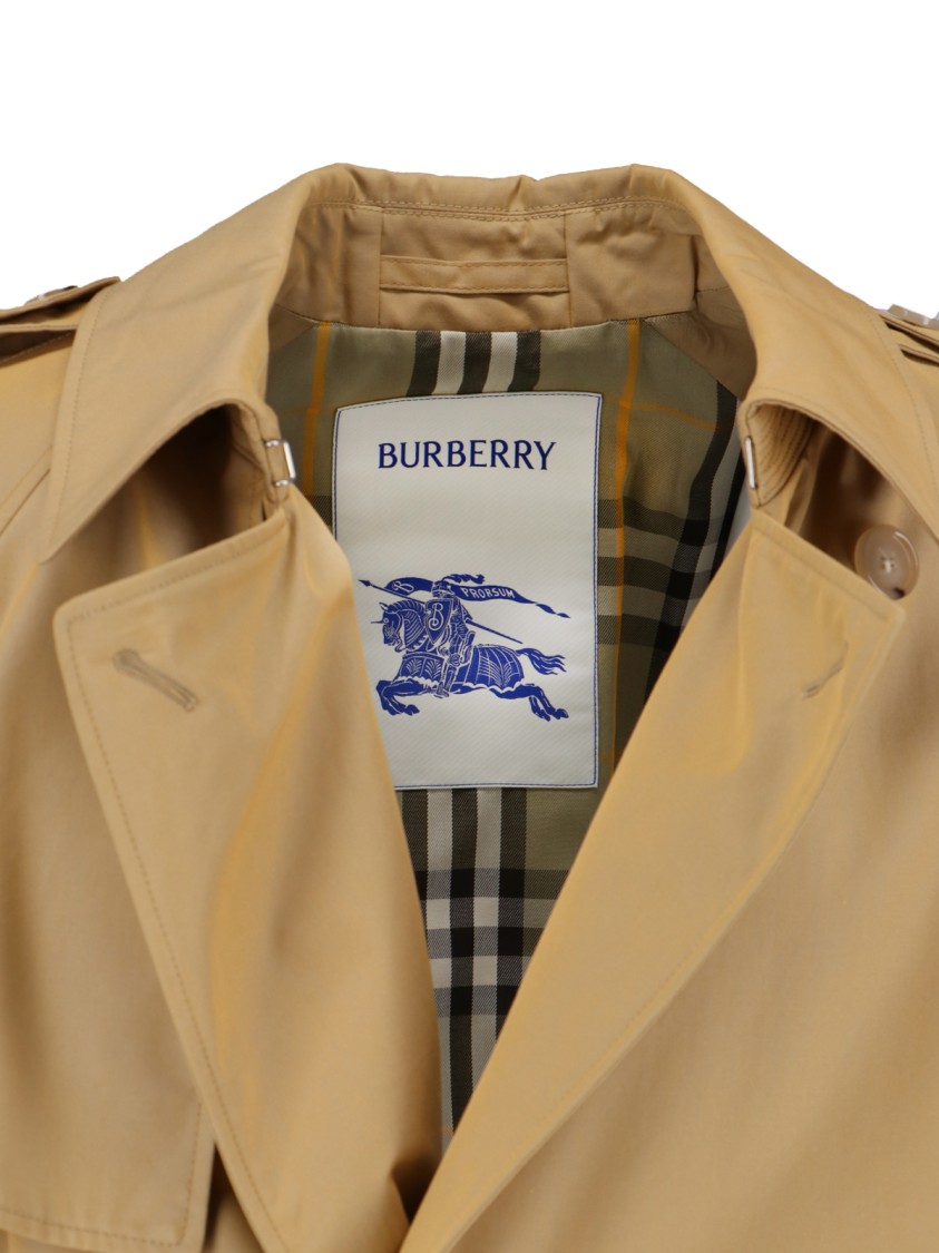 Burberry Mens Spelt Double-breasted Cotton Trench Coat In Neutrals