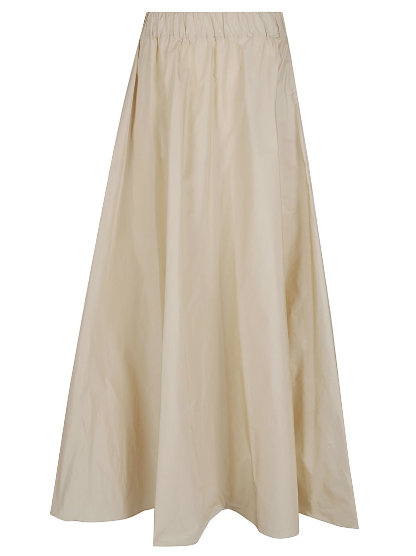 P.a.r.o.s.h Parosh Maxi Skirt With Gathered Elastic Waistband And Flowing Silhouette In Neutrals