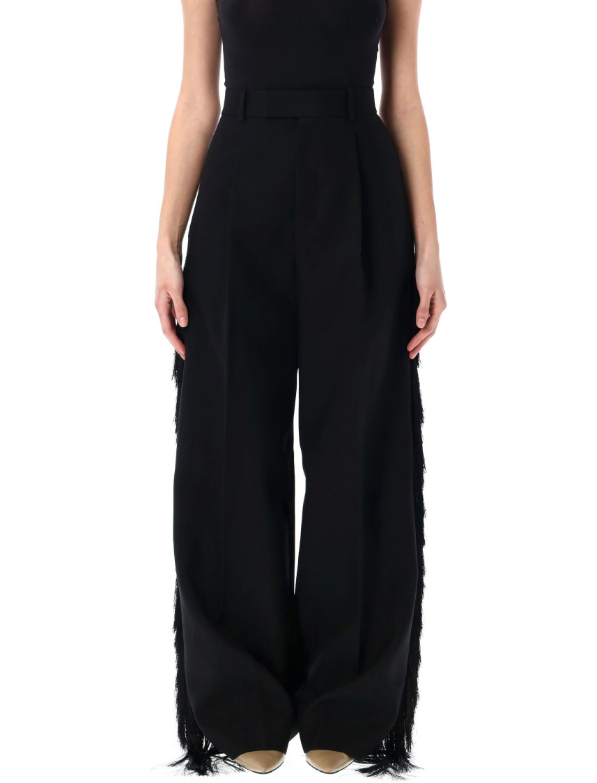 CARVEN CARVEN FRINGED TROUSERS WITH WIDE-LEG SILHOUETTE