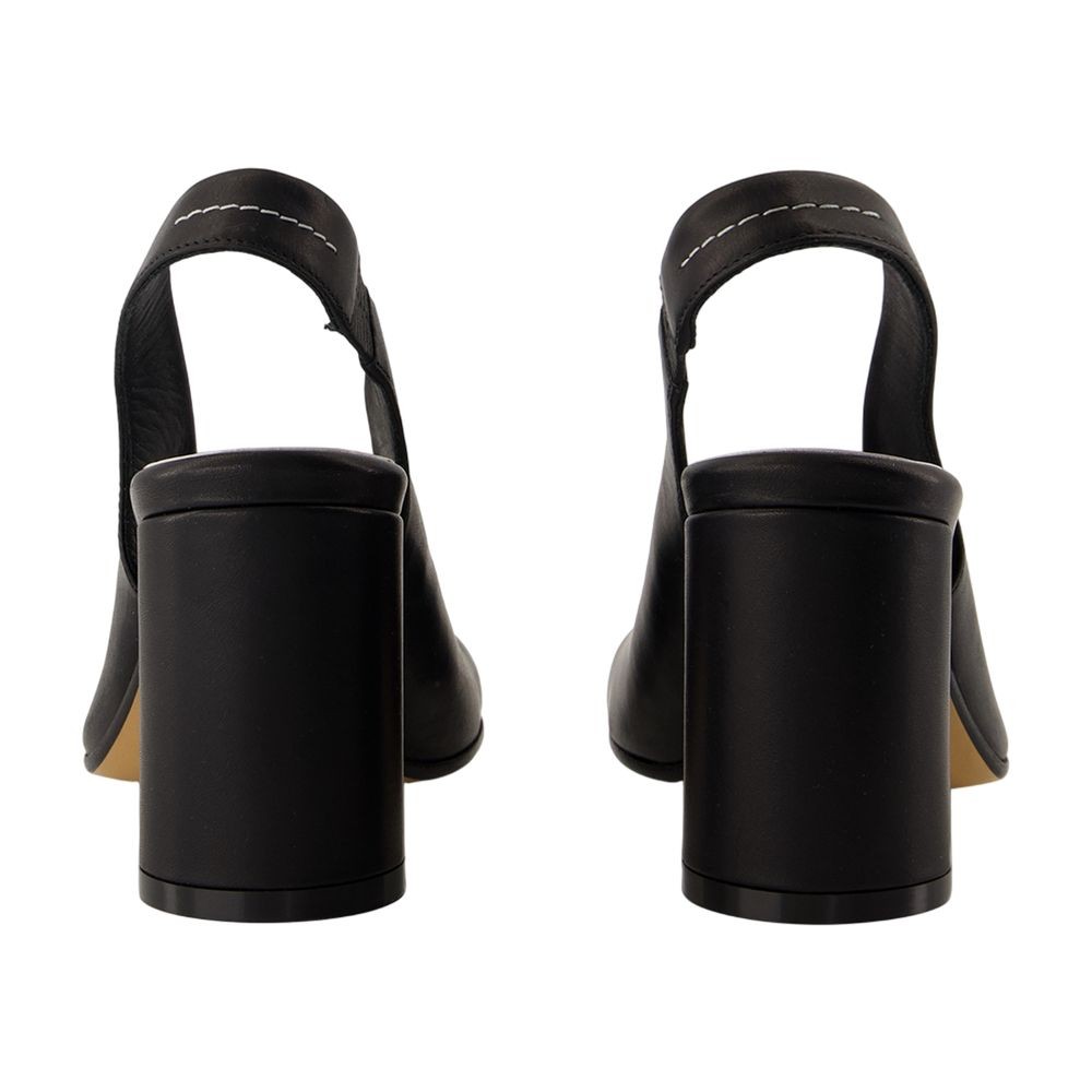 Shop Mm6 Maison Margiela Mm6 By Maison Margiela Court Shoes - Leather - Black