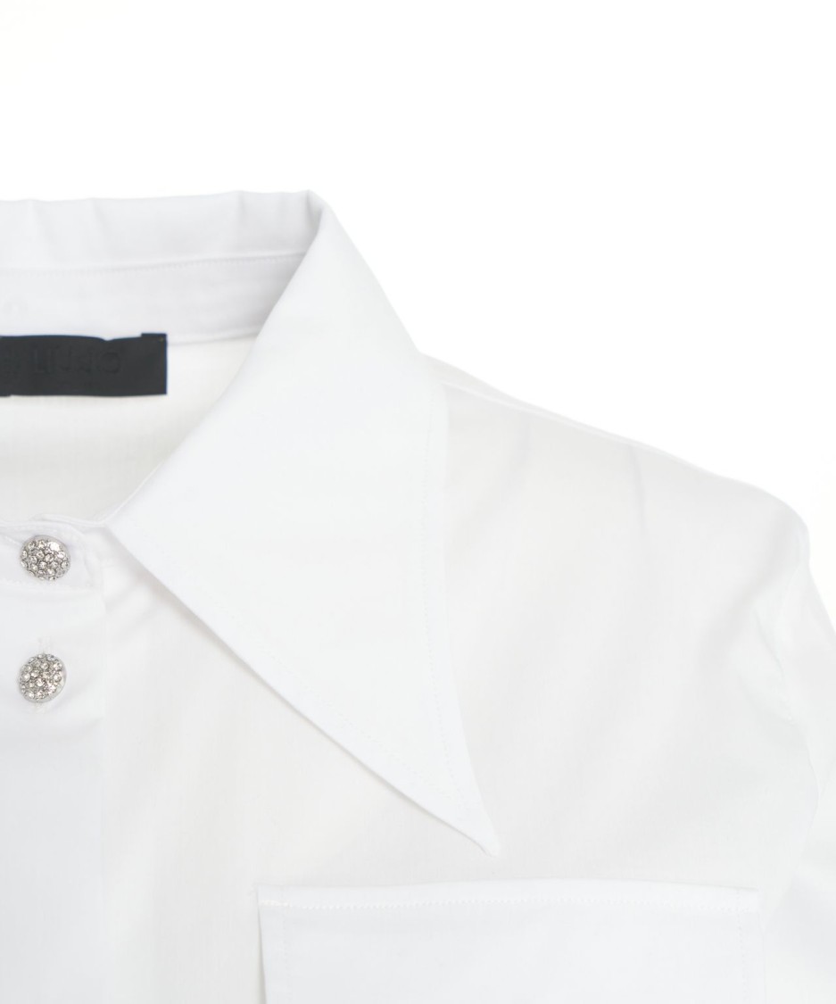 Shop Liu •jo Liu Jo White Shirt With Decorative Button Closures
