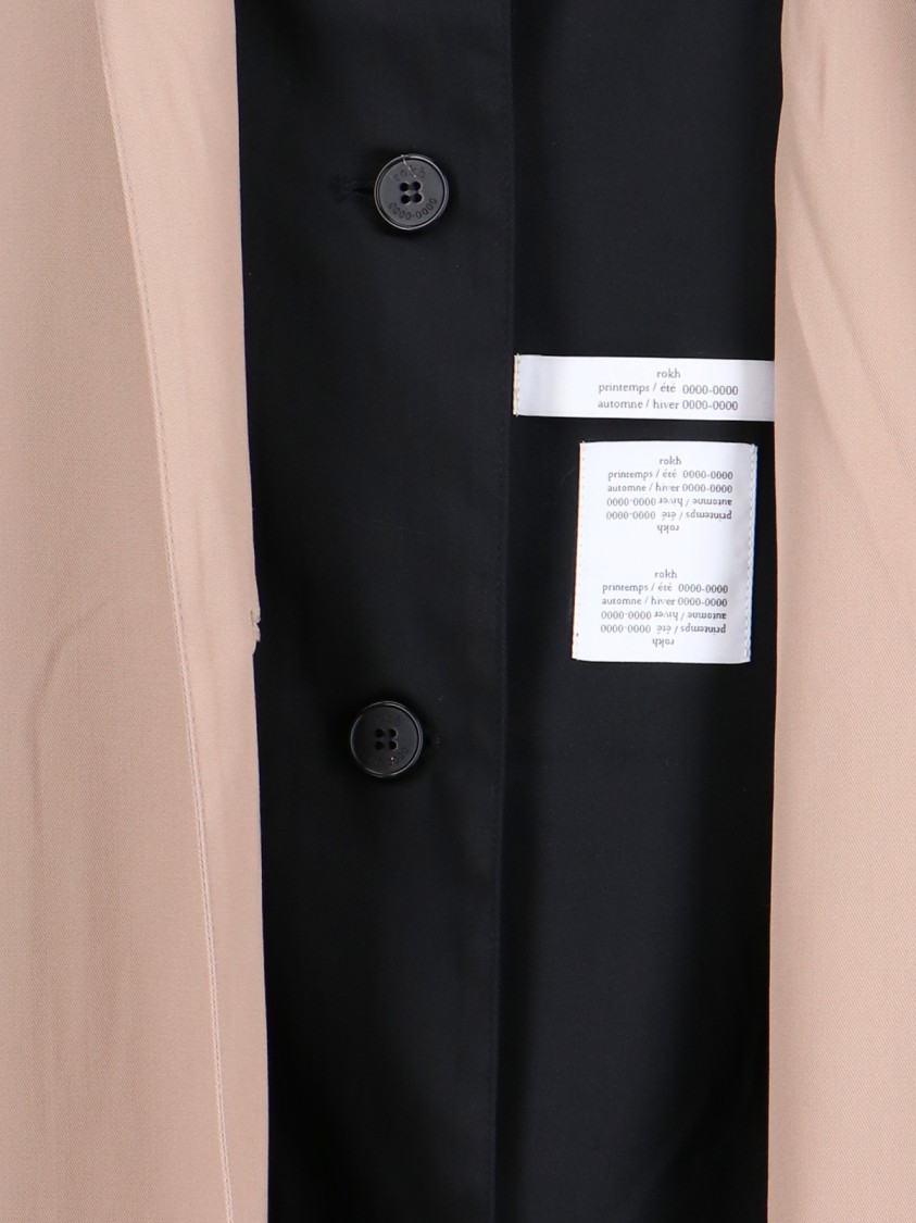 Shop Rokh Beige Double Layer Trench Coat In Black